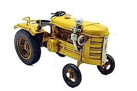 Dekoratif metal retro sarı traktör