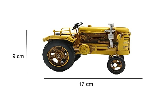 Dekoratif metal retro sarı traktör