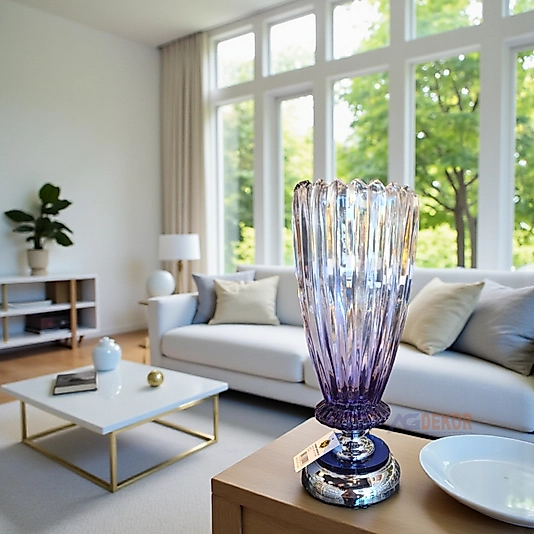 Mavi renk kristal cam vazo