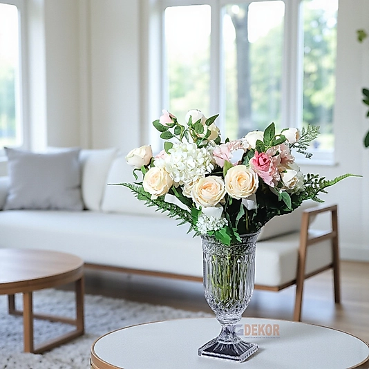 Füme renk kristal cam vazo