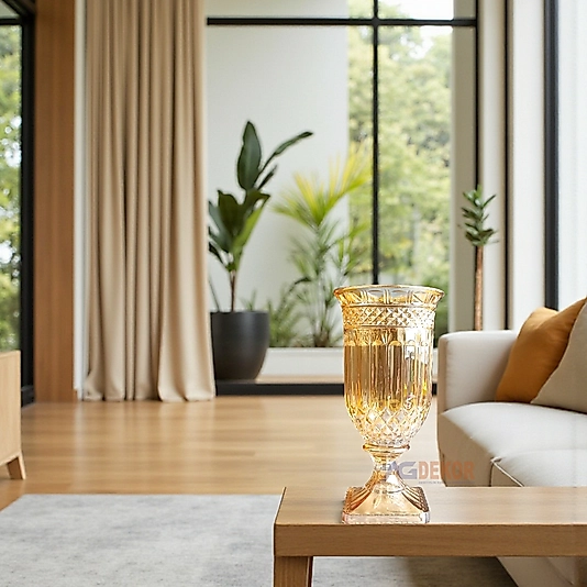 Gold renk kristal cam vazo