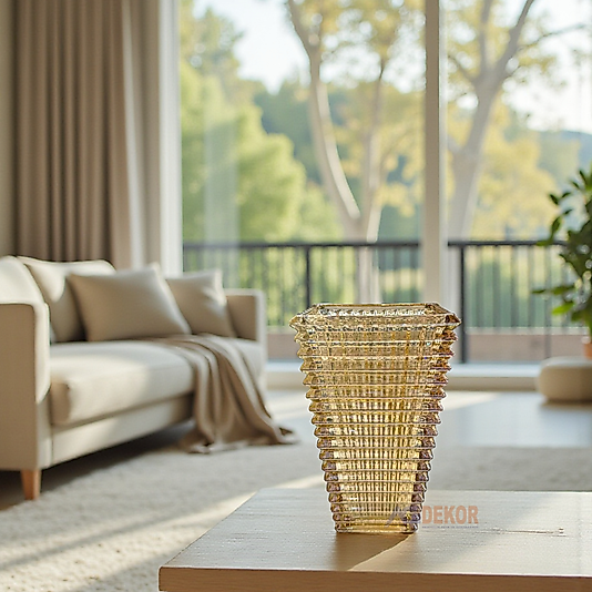 Gold renk kristal cam vazo