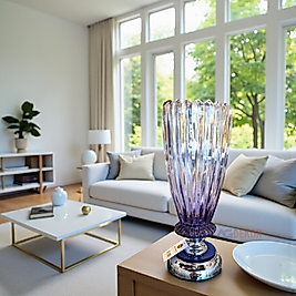 Mavi renk kristal cam vazo