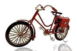 Metal retro çantalı bisiklet (kırmızı)
