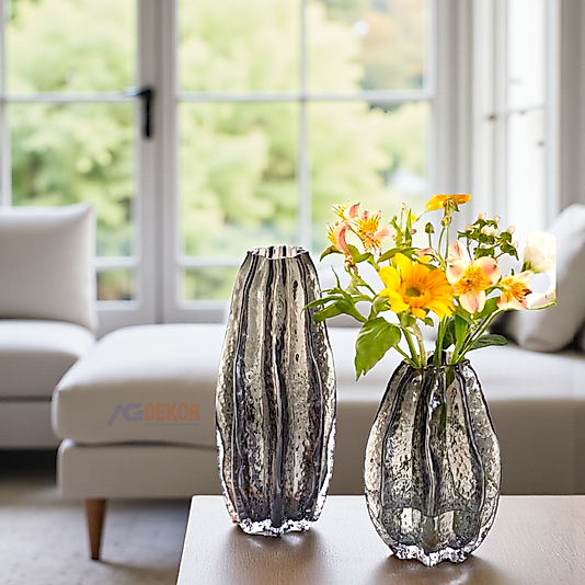 Füme renk kristal cam vazo