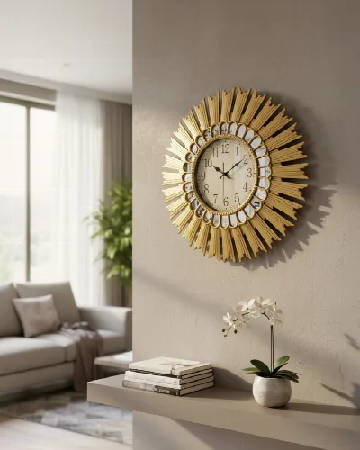 70cm ithal duvar saati (altın)