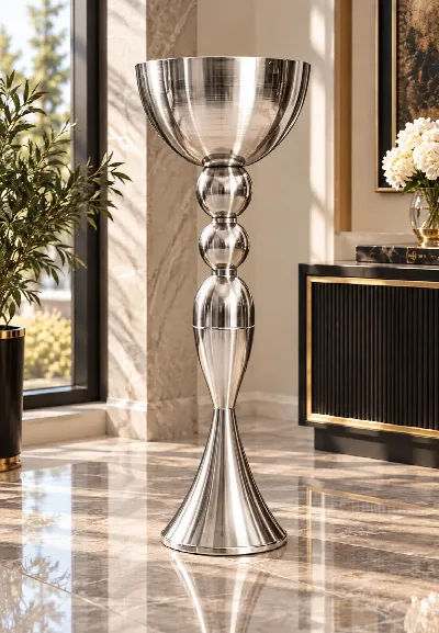 85cm kadeh vazo (gümüş)