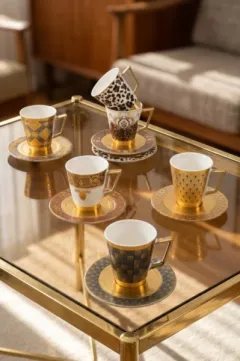 Claudia 6 Kişilik Porselen Kahve Fincanı Takımı - 90 ml — görsel 1
