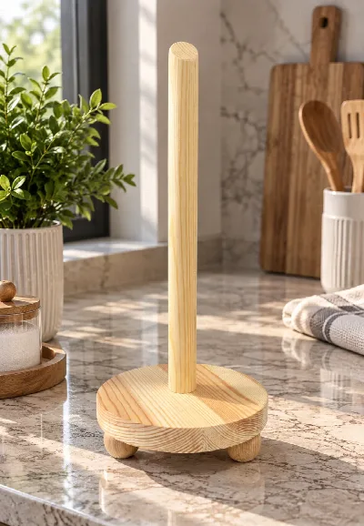 Ahşap kağıt havlu standı