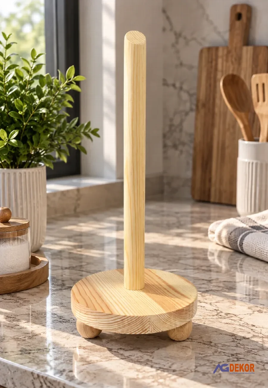 Ahşap kağıt havlu standı