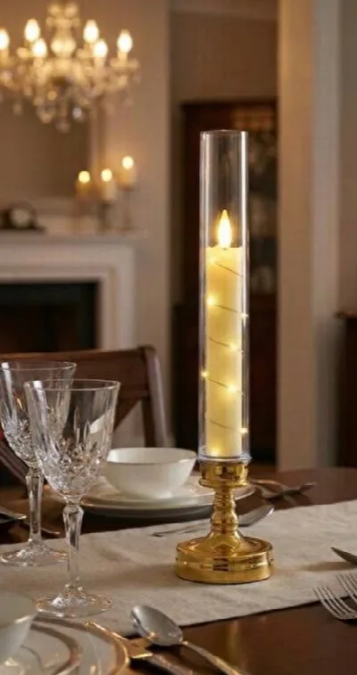 Ayaklı led mum (altın)