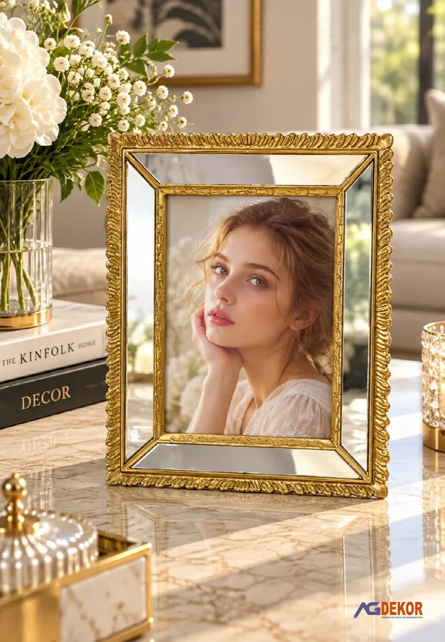 Aynalı gold çerçeve (5x7)