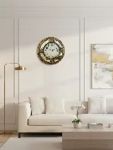 Aynalı ithal duvar saati (altın) — görsel 4