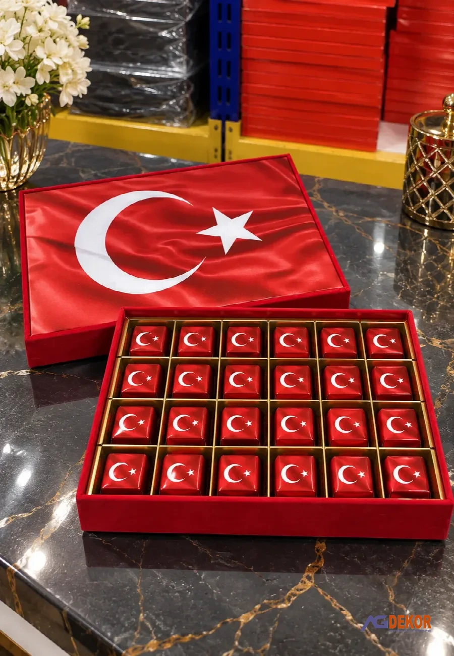 Bayraklı çikolata kutusu