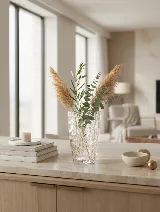Buğulu kristal cam vazo (şeffaf) — görsel 2