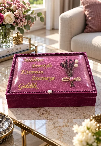 Camlı dörtgen kız isteme kutusu