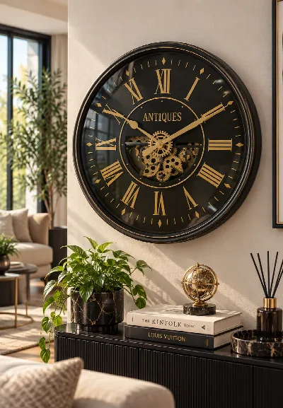 Çarklı ithal duvar saati 51x51x8