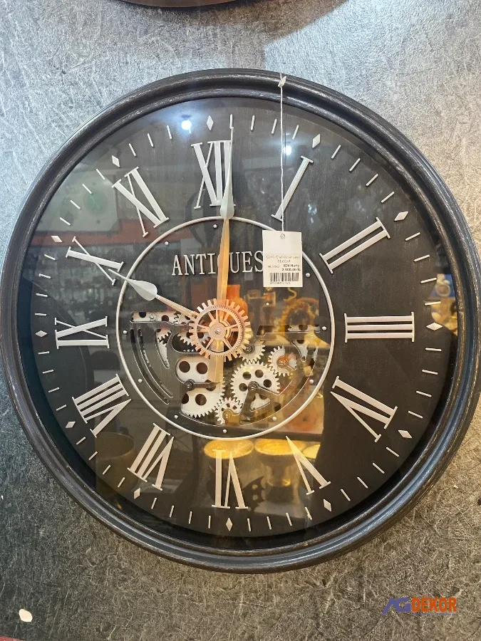 Çarklı ithal duvar saati 51x51x8