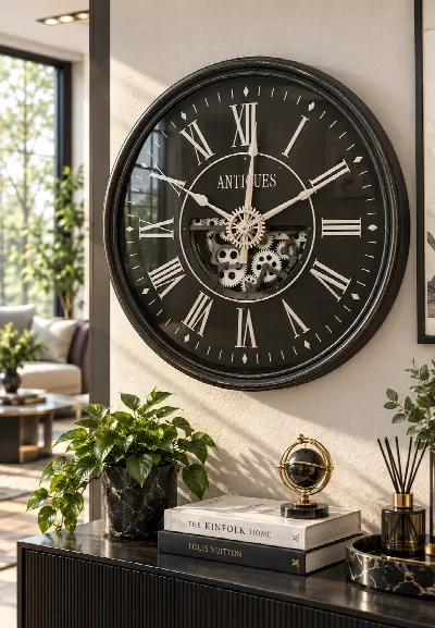 Çarklı ithal duvar saati 51x51x8