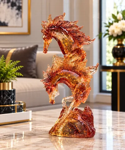 Reçine at kafası dekor obje