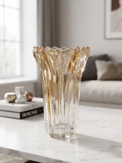 27cm kristal cam vazo (altın)