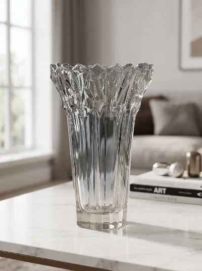 27cm kristal cam vazo (gümüş)