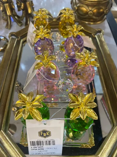 Dekoratif kristal 2'li ananas