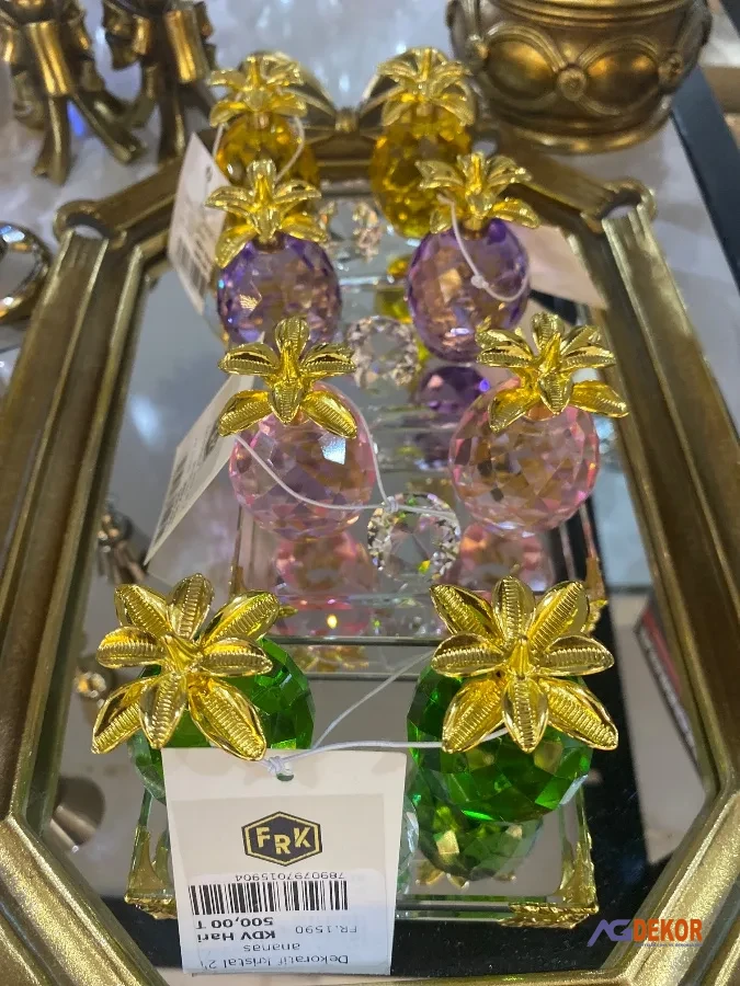 Dekoratif kristal 2'li ananas