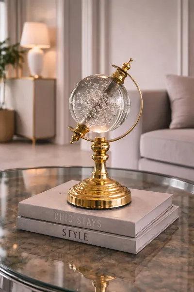 Dekoratif kristal küre (altın)