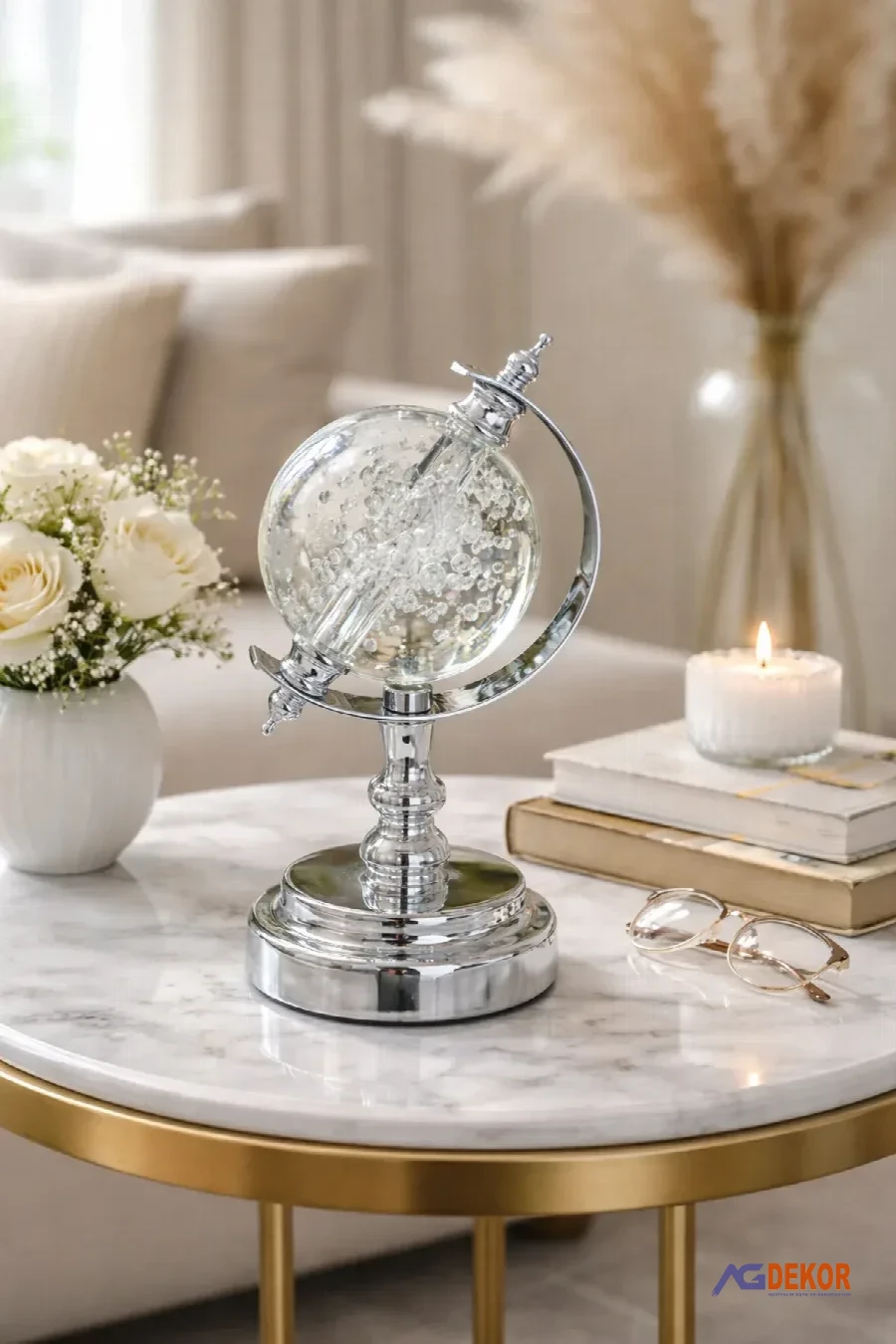 Dekoratif kristal küre (gümüş)
