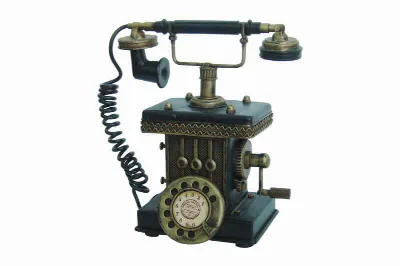 Dekoratif kumbaralı metal telefon