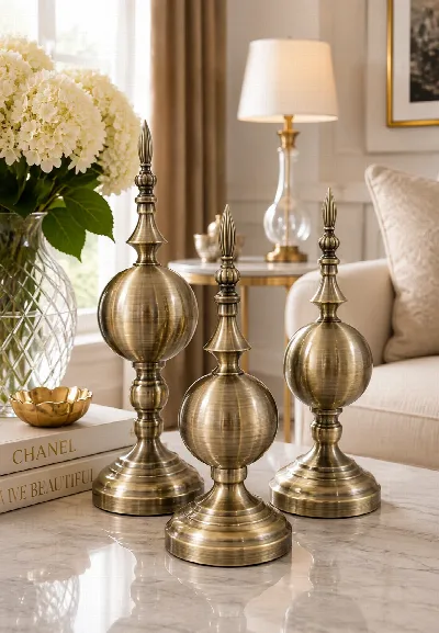 Dekoratif metal 3'lü küre (eskitme)