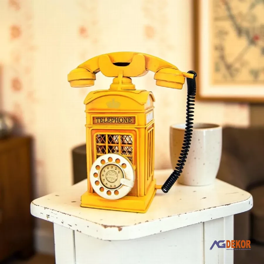 Dekoratif metal ahizeli telefon kumbara