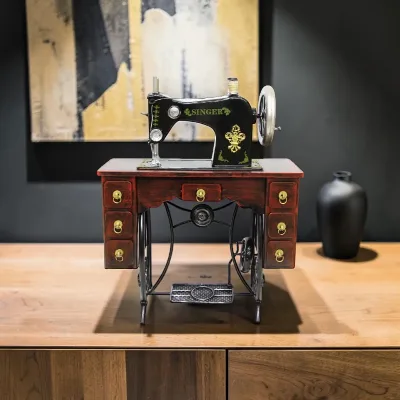 Dekoratif metal dikiş makinesi