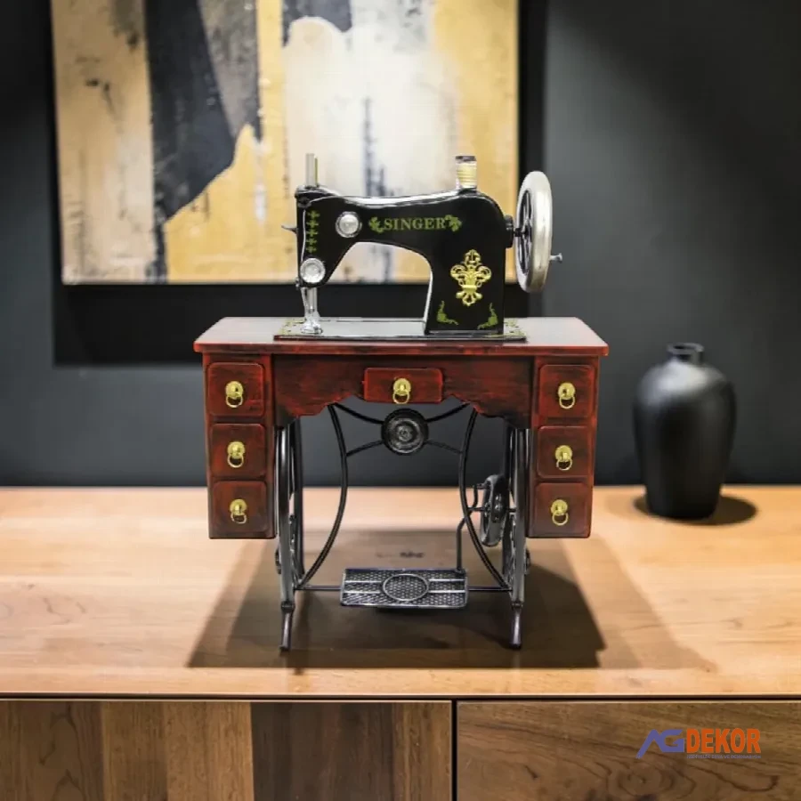 Dekoratif metal dikiş makinesi