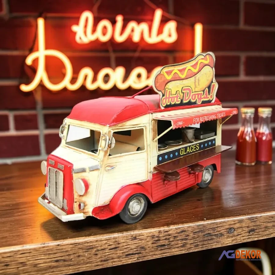 Dekoratif metal fastfood arabası