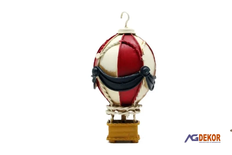 Dekoratif metal kırmızı beyaz balon