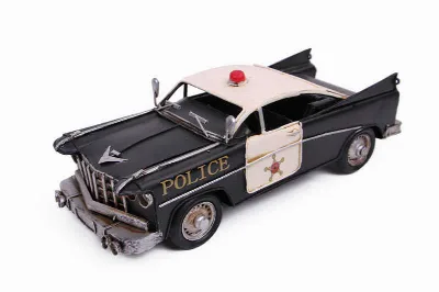 Dekoratif metal polis arabası