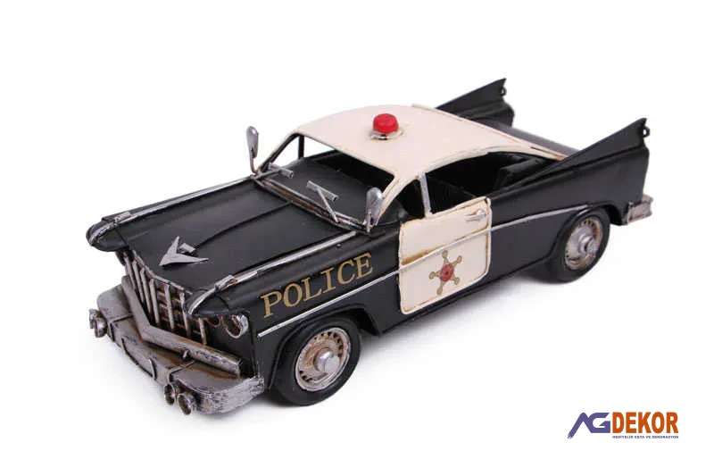 Dekoratif metal polis arabası