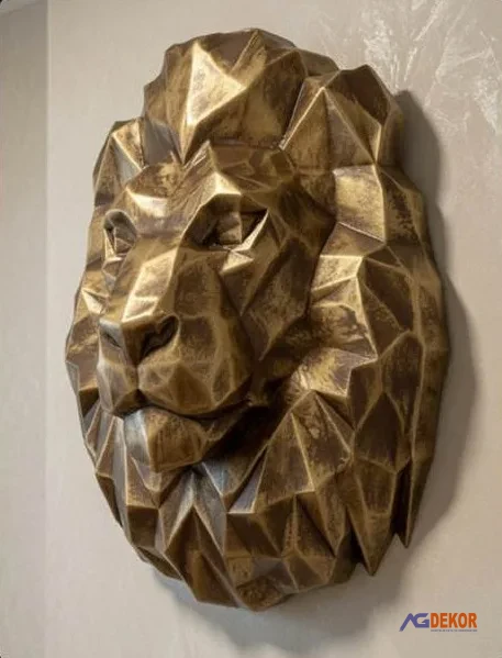 Duvara asmalı büyük boy aslan kafası