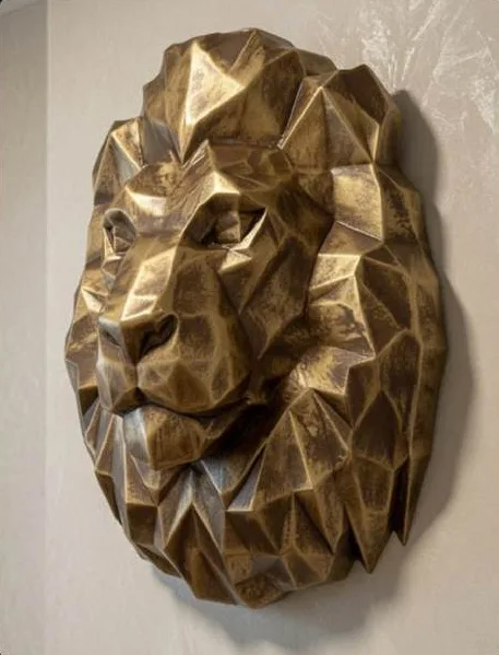 Duvara asmalı büyük boy aslan kafası