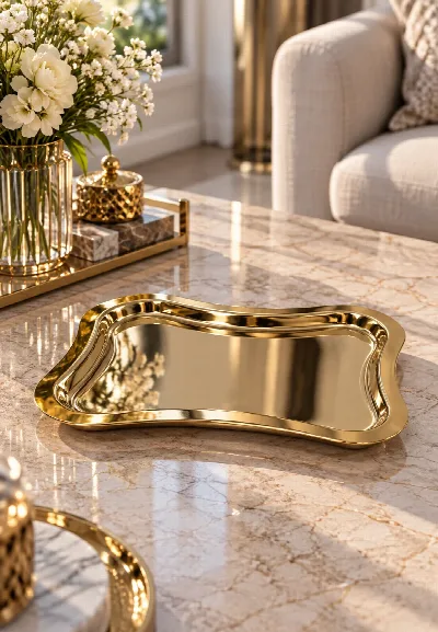 Fiyonk metal tepsi (altın)