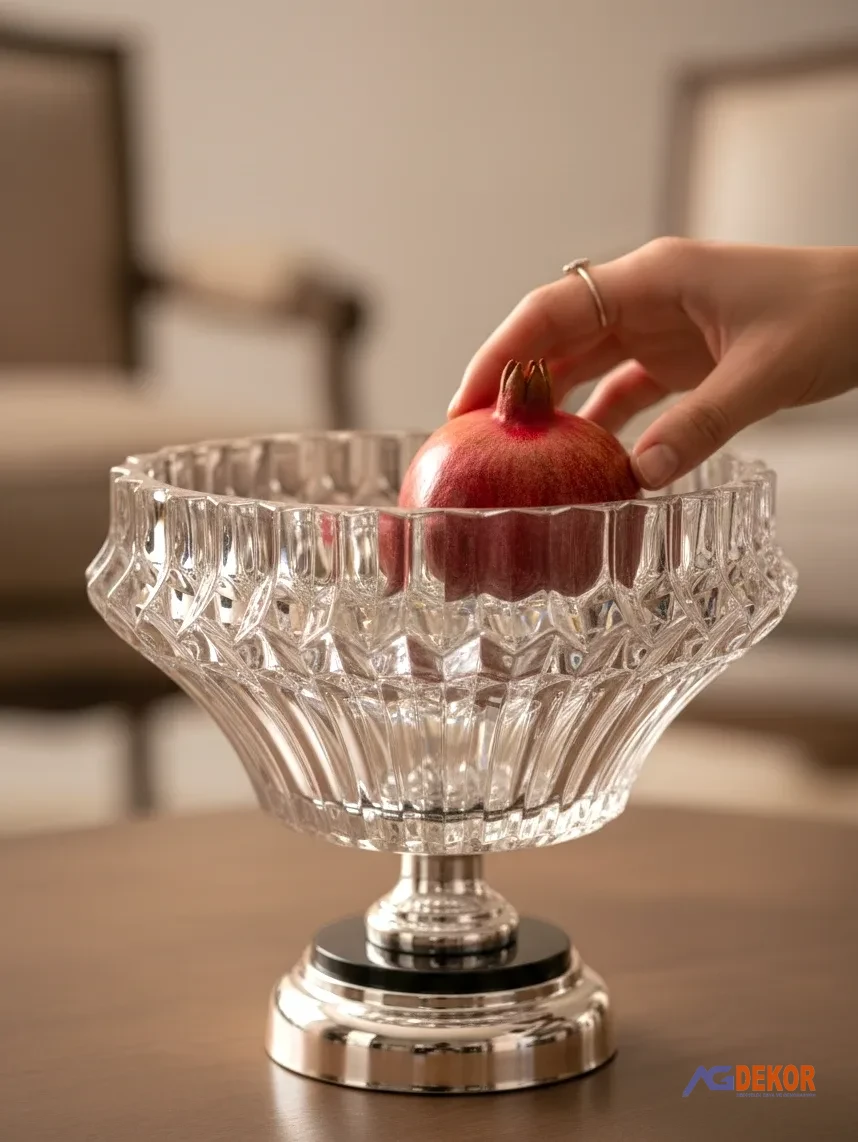 Metal ayaklı ithal kristal gondol (gümüş)