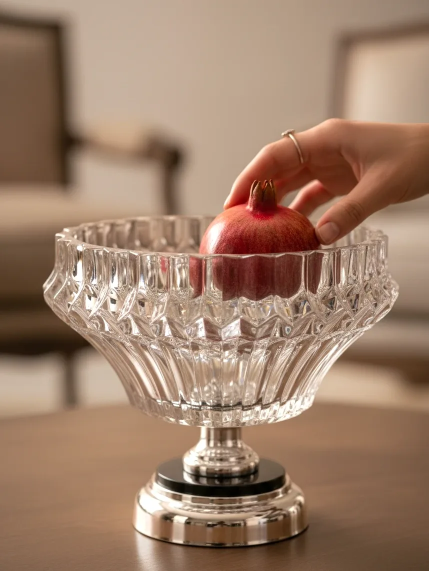 Metal ayaklı ithal kristal gondol (gümüş)