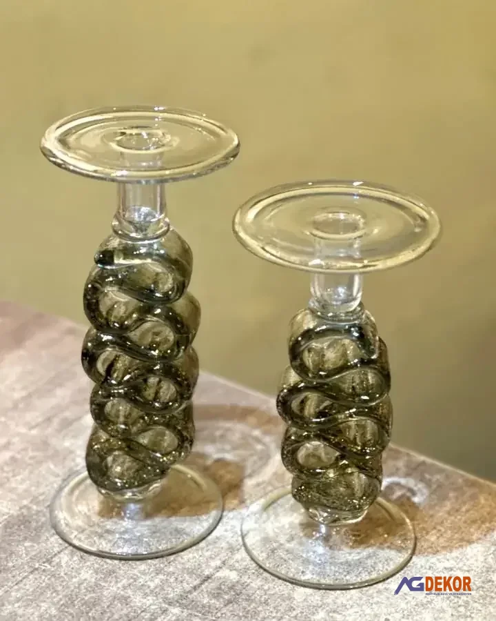 2li cam şamdan (amber)