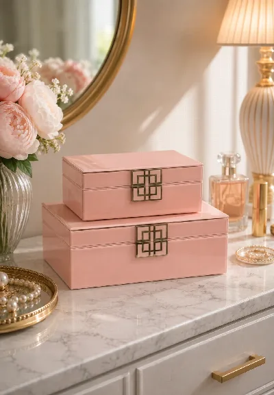 2li cam takı kutusu (pembe)