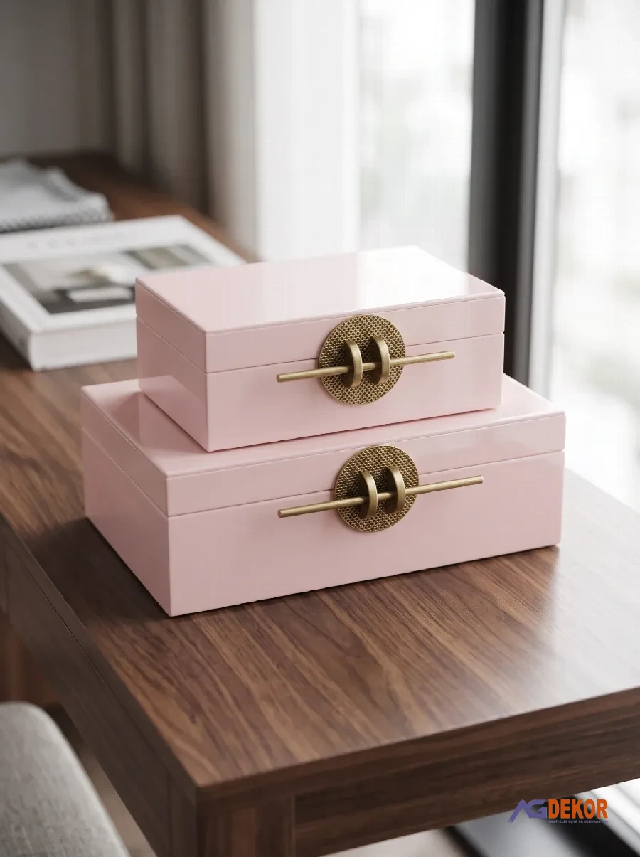 2li cam takı kutusu (pembe)