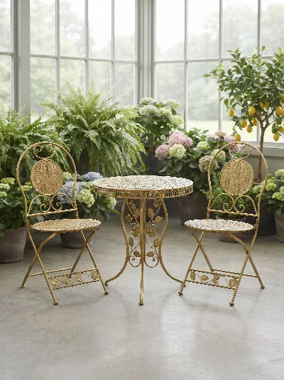 İthal 2 sandalye + 1 yuvarlak masa