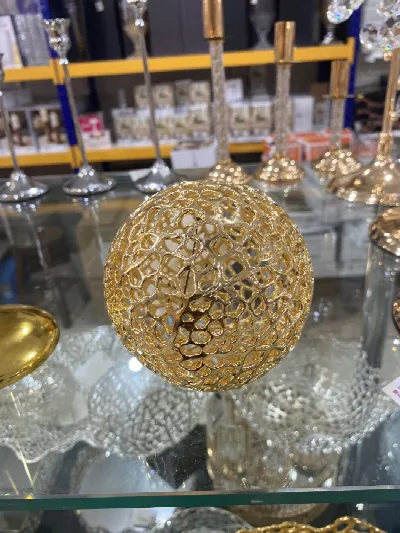 İthal pirinç metal dekor top obje