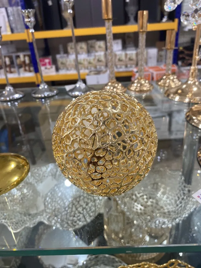 İthal pirinç metal dekor top obje